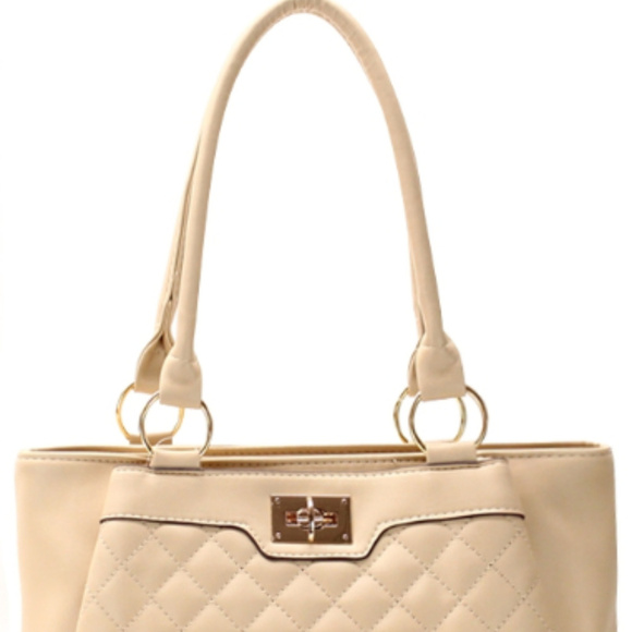 NEW Taupe Vegan Leather Handbag - Picture 7 of 8